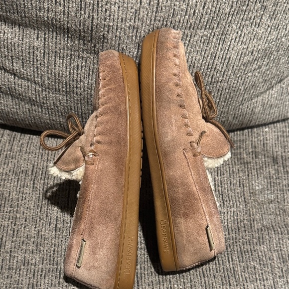 BearPaw Brown Suede Loafers with Cream Lining